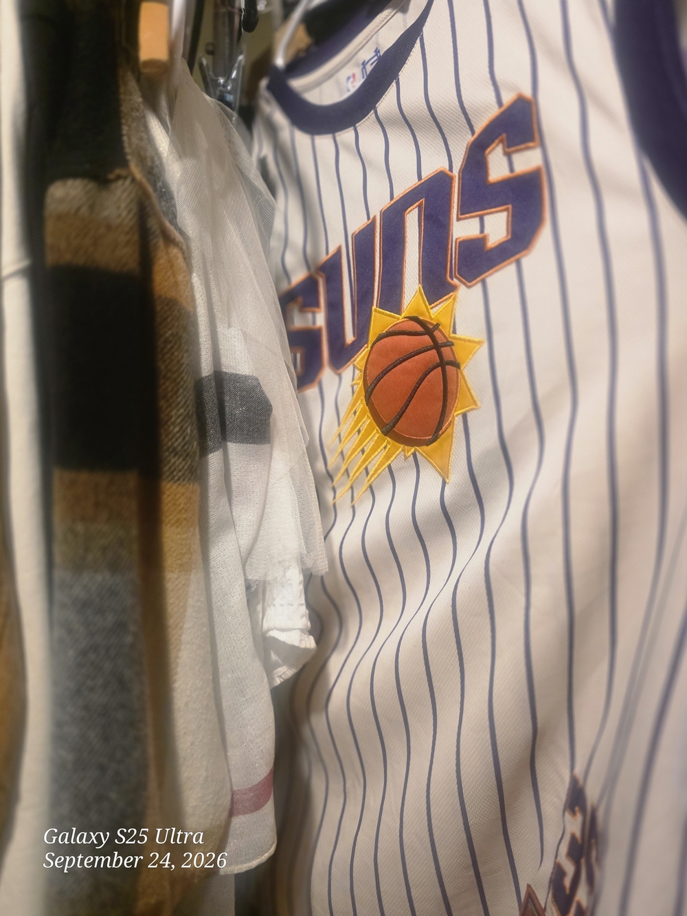 Phoenix Suns Kids White & Purple Basketball Tank Top
